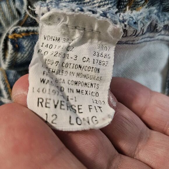 Y2K Gap Mom Jeans Blue Denim High Rise Reverse Fit Womens 12 Long 28x34 - Picture 8 of 8